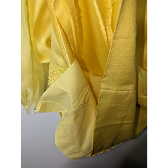 Vintage 60's Yellow Sheath Dress Vest Set Chiffon Sleeves and Vest Lace Detail - Picture 15 of 15